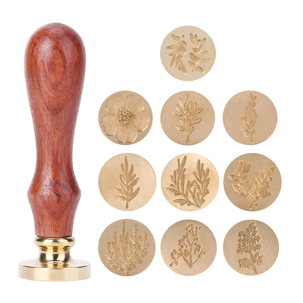 

Plant Seal Flower Seal Wax Seal Stamp Retro Antique Sealing Wax Scrapbooking Stamps Wedding Decorative DIY Invitation Cards