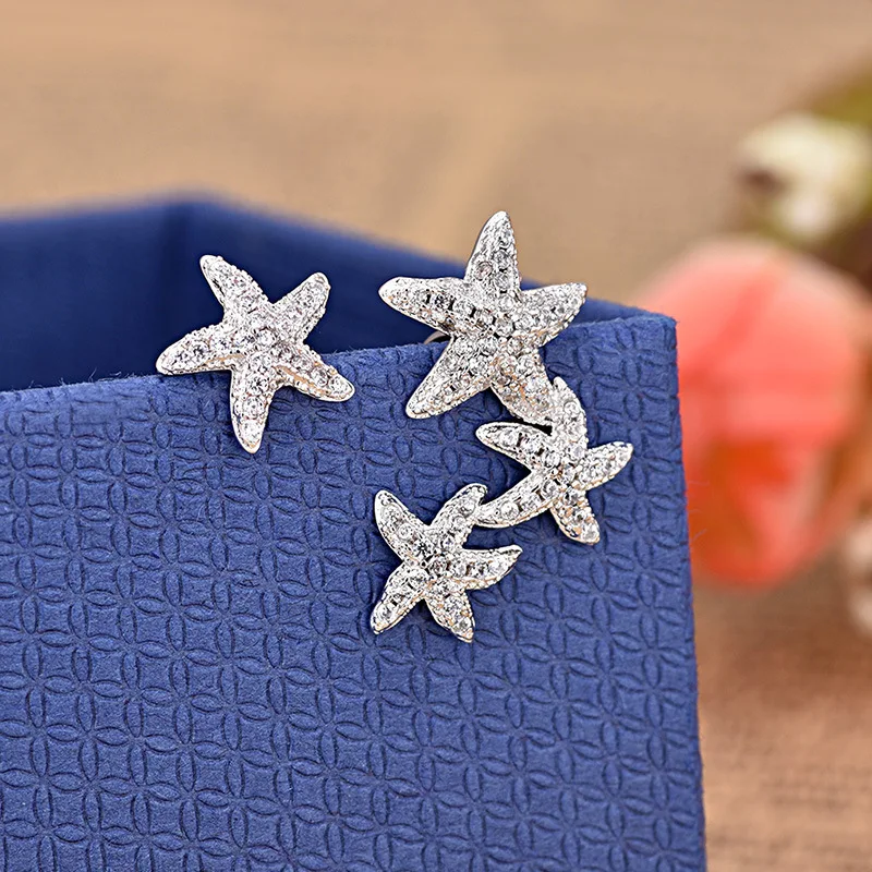 Модные очаровательные серьги золотого цвета серебряного с кубическим цирконием