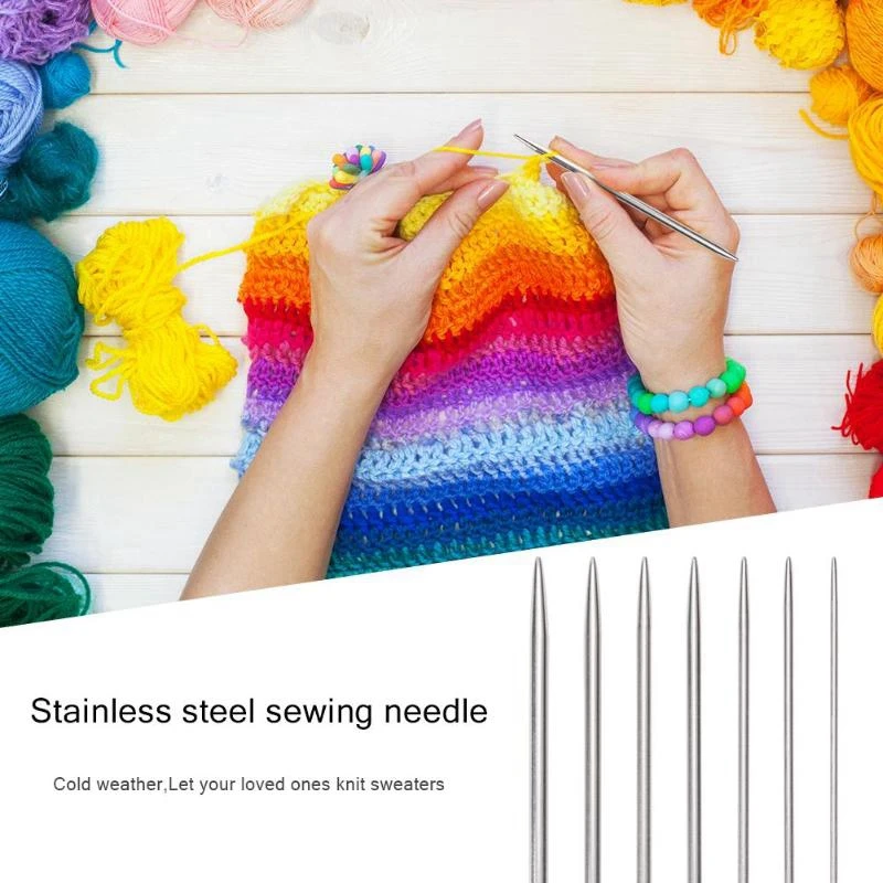 Straight Knitting Needles Stainless Steel Crochet Hooks For Diy Weave Tools Sewing Accessories CNIM Hot | Дом и сад