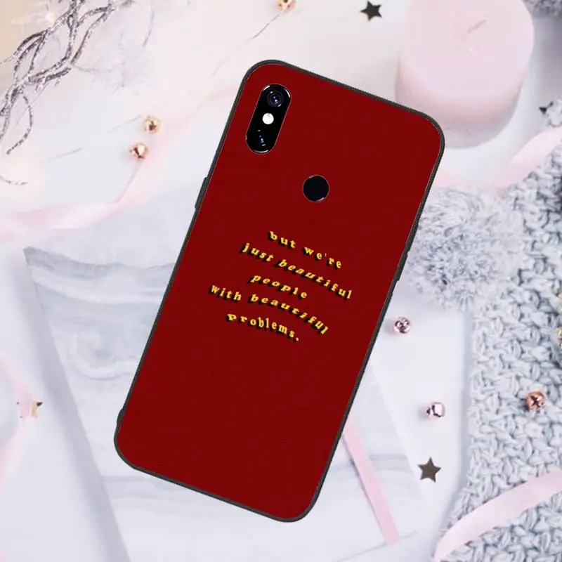 

Retro red pattern art lyrics Phone Case For Xiaomi Redmi note 7 8 9 pro 8T 9S Mi Note 10 Lite pro