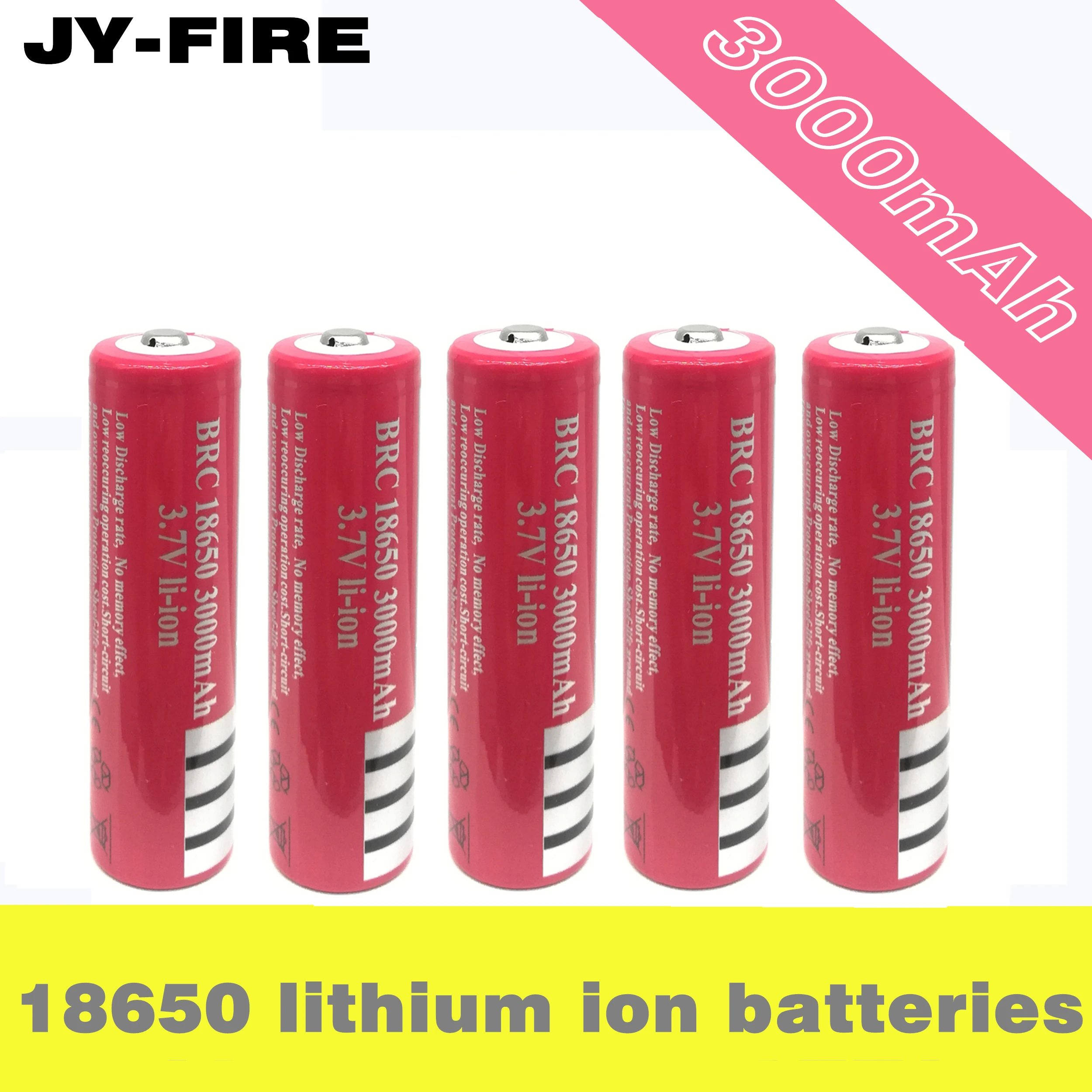 JY-FIRE BRC18650 литиевая батарея 3 7 в 3000 мАч литий-ионная аккумуляторная используемая