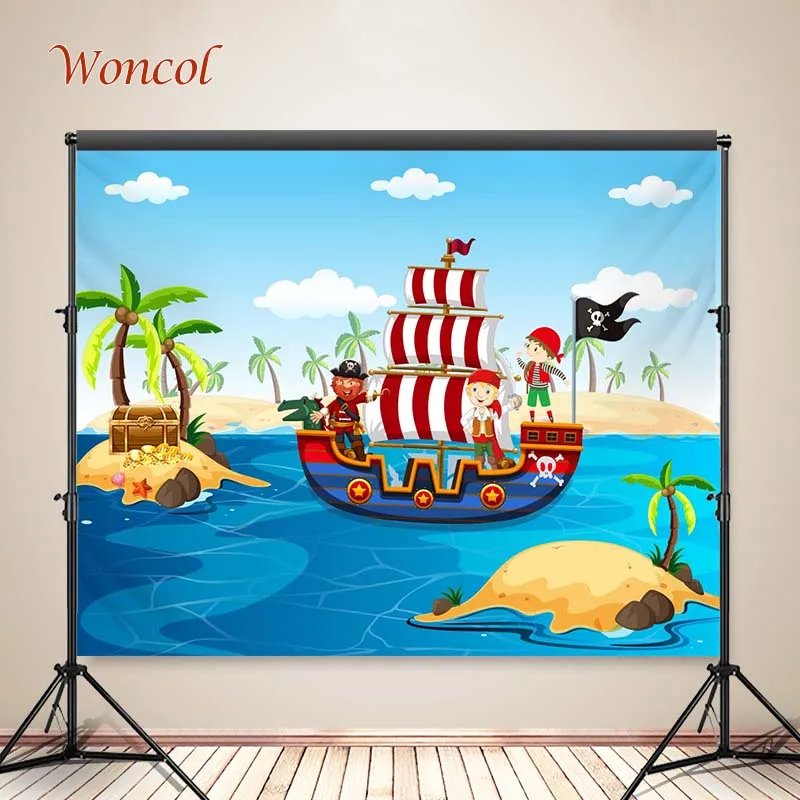 Фон Woncol для фотографий пиратский капитан Детский День Рождения фотография фоны