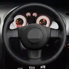 Черные сапоги из натуральной кожи ручной работы чехол рулевого колеса автомобиля для Seat Leon (1P) FR 2007 Leon (1P) Cupra 2007 Ibiza (6L) FR