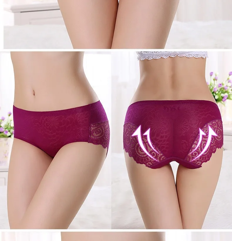 ERAEYE, высококачественные сексуальные женские трусики, без следа, женское нижнее белье, шелковые бесшовные кружевные трусы со средней посадкой, трусики, нижнее белье