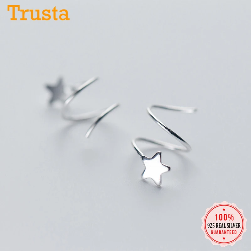 Женское кольцо с маленькими звездами Trustdavis мини Двойные серьги из 100%