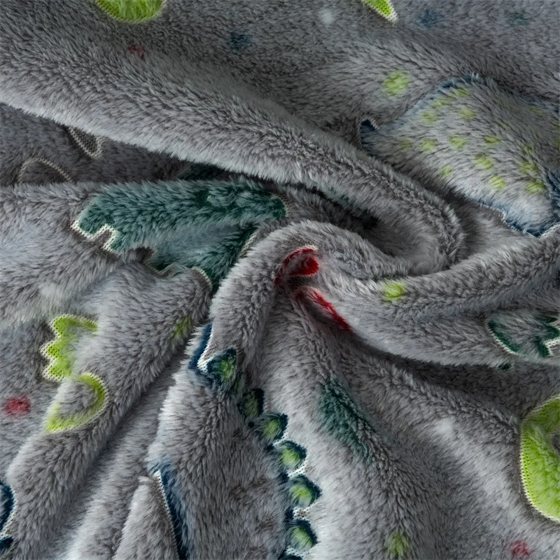 Диванное одеяло с мультяшным динозавром 150x200 см пушистая кровать клетка для