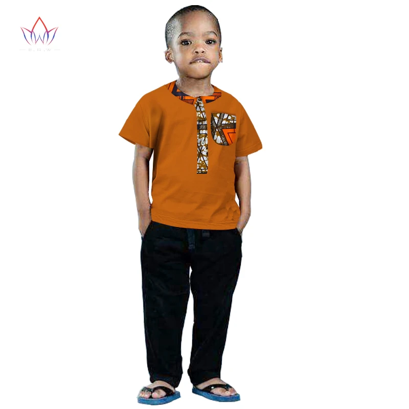 2017 Африканский Костюмы дети Дашики традиционные хлопчатобумажная рубашка