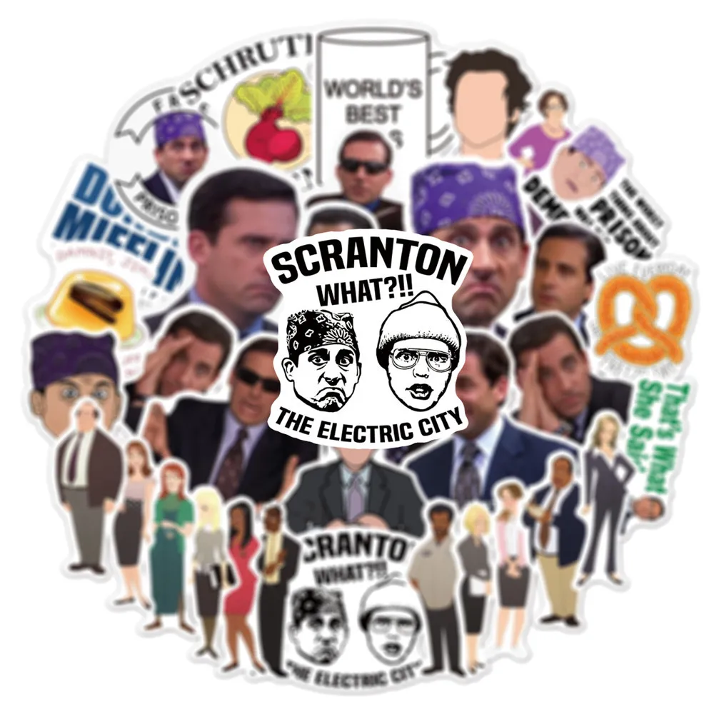 103050pcs american drama the office luggage laptop graffiti waterproof skateboard travel suitcase phone decal kettle free global shipping