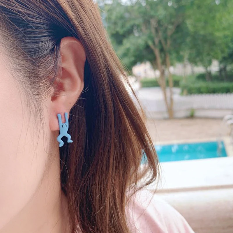 

Ins Cute Frog Stud Earrings Animal Small Cartoon Asymmetrical Charm Earring Funny Sweet Femele Girl Women Gift Jewelry for Teens