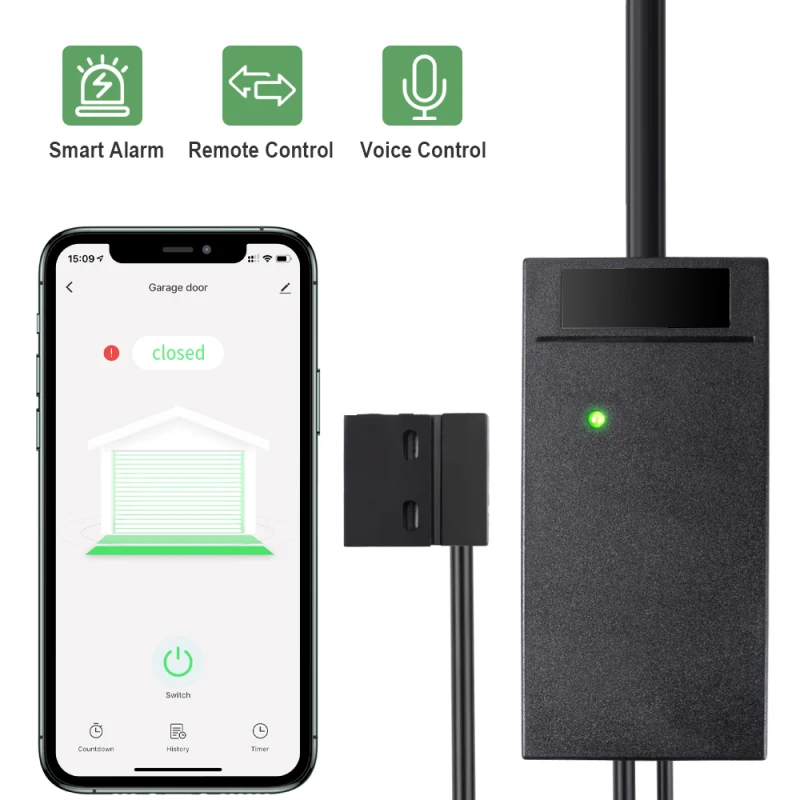 

No Hub Needed Tuya Smart Life New Wireless Garage Door Controller Opener Remote WiFi Switch Voice Control Alexa Echo Google Home