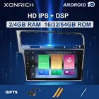 Автомобильный мультимедийный плеер Xonrich, 1DIN, IPS, Android 10, для Volkswagen VW Golf 7, стерео, GPS-навигация, DSP, 4G RAM