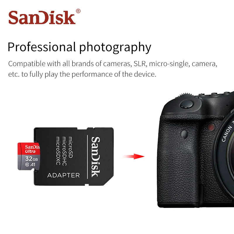 Карта памяти SanDisk A1 класс 10 micro sd 128 ГБ 64 32 16 tf-карта 100 МБ/с./с 400 256 200 | Компьютеры и