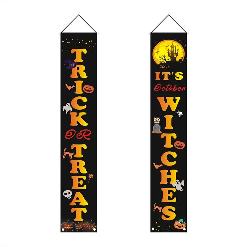

Halloween Door Banner Halloween Couplet Ghost Festival Hanging Couplet Halloween Porch Sign Banner For Home Front Door Decor