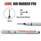 20 мм Быстросохнущий маркер, ручка для обработки с глубоким отверстием, маркер с металлической поверхностью, водостойкий, устойчивый к пятнам, Плотницкий, длинный перо