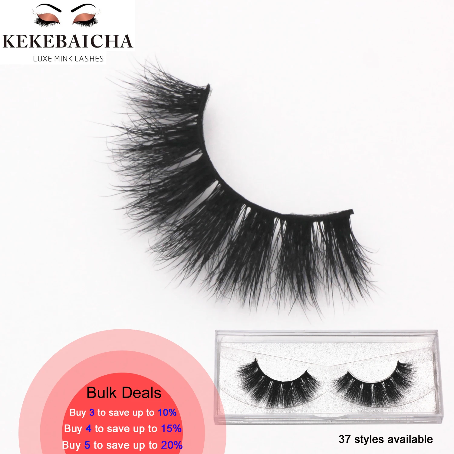 

KEKEBAICHA 3D Lashes Cruelty Free Mink Eyelashes Noire Mink Lashes Fluttery Effect Dramatic Upper False Eyelashes Makeup Lashes
