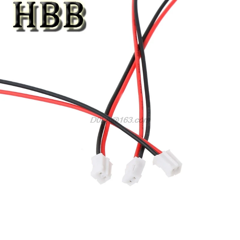 

HBB Toys Accessory 50 SETS Mini Micro 2.0 PH 2-Pin Connector Plug with Wires Cables 120MM 26AWG