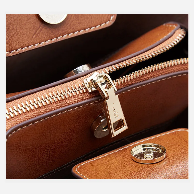 

Women's Genuine Leather Handbag 2020 Fashion Tote Bags for Women Ladies Shoulder Bag Casual Bucket Designer Bags