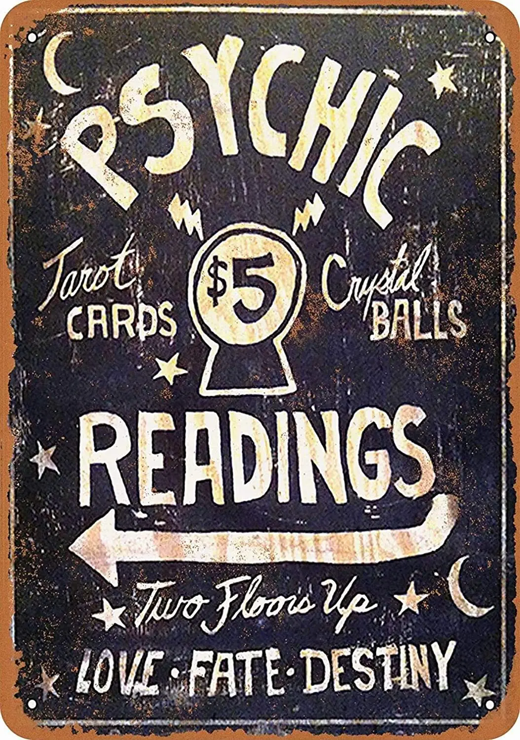 

SmartCows Metal Sign 12 x 8 Inches Psychic Readings $5 Tarot Cards Crystal Balls Vintage Wall Art Decor