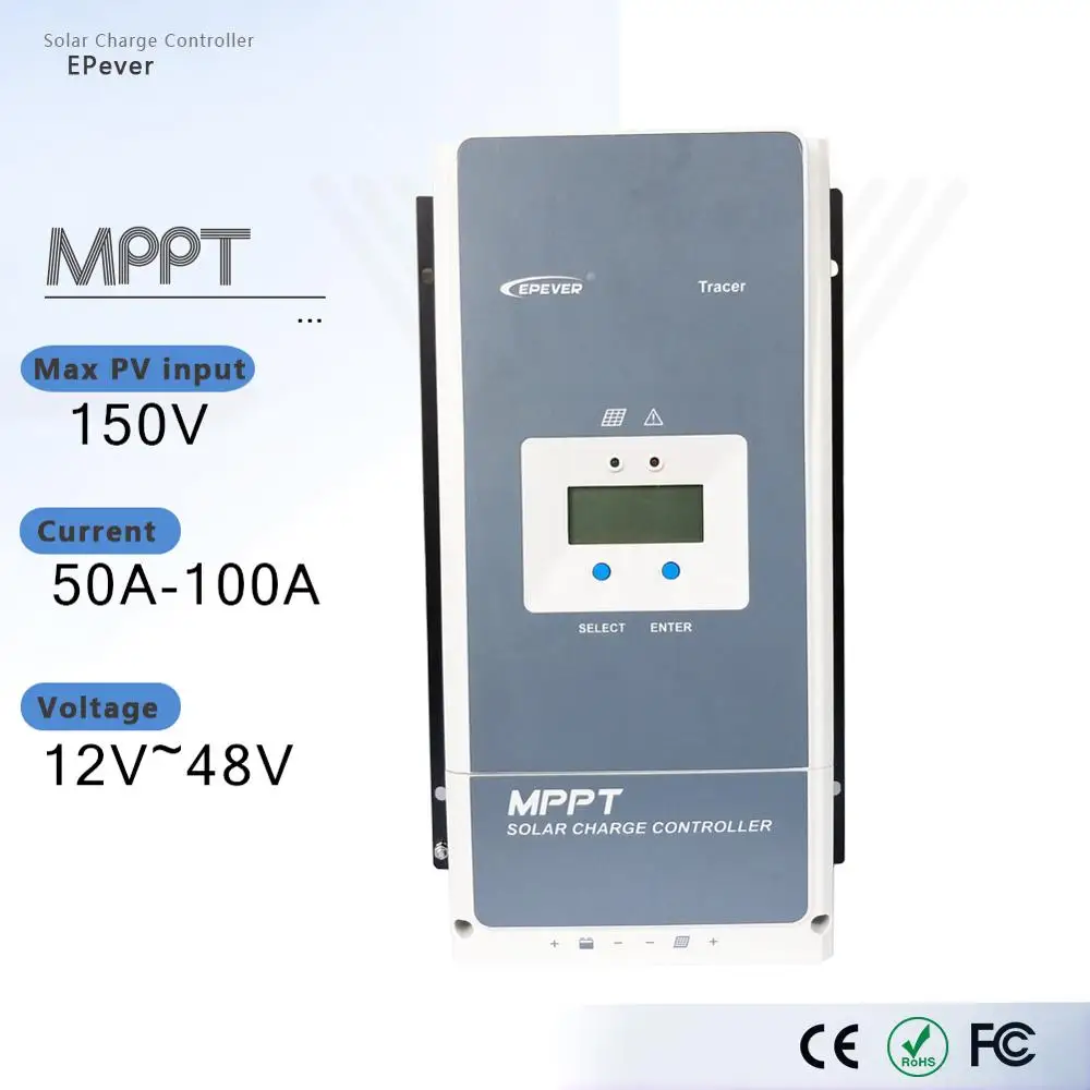 EPever Tracer 5415an 50A 60A 80A 100A контроллер солнечного зарядного устройства MPPT 12 В 24 в 36 в 48 в авто для Макс. 150 в Солнечная Панель Регулятор ввода