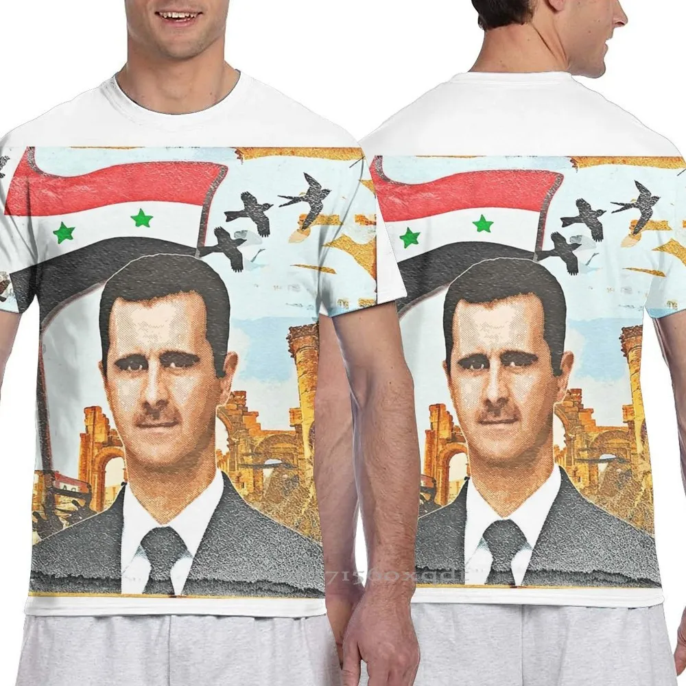 Футболка мужская с надписью флот стоя-Сирия Асад | Мужская одежда