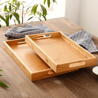 bamboo wooden tea tray household rectangular tea cup tray wooden hotel restaurant barbecue bread storage breakfast wooden tray