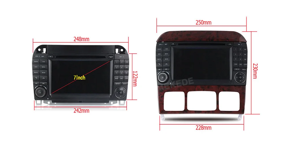 MEKEDE " автомобиля 2 DIN dvd-радио GPS Автомобильный мультимедийный плеер для Mercedes Benz S Class W215 W220 S320 S400 S420 S430 S280 S350