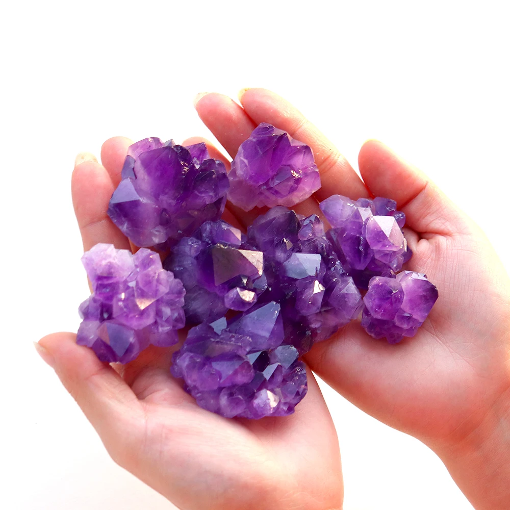 

1pc Natural Amethyst Crystal Cluster 10-50g Raw Healing Reiki Stone Decoration Ornament Purple Crystal Quartz Mineral Pendulum