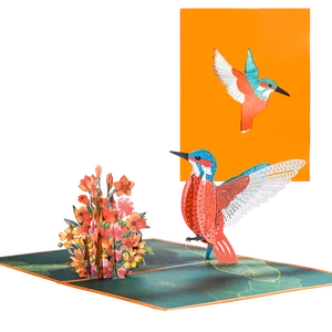 Imported 3D Pop Up Hummingbird Birthday Card with Envelope Animal Greeting Cards Handmade Gift Mothers Day An