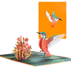 Открытка на день рождения с 3d-рисунком колибри и конвертом, поздравительные открытки с животными, подарок ручной работы, День матери, юбилей для жены, женщины, мамы