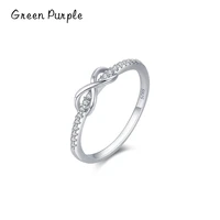 green purple s925 sterling silver infinity symbol elegant female finger ring for women wedding engagement jewelry gift for her