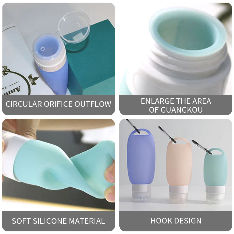 Дорожная бутылка герметичная силиконовая многоразовая сжимаемая дорожная