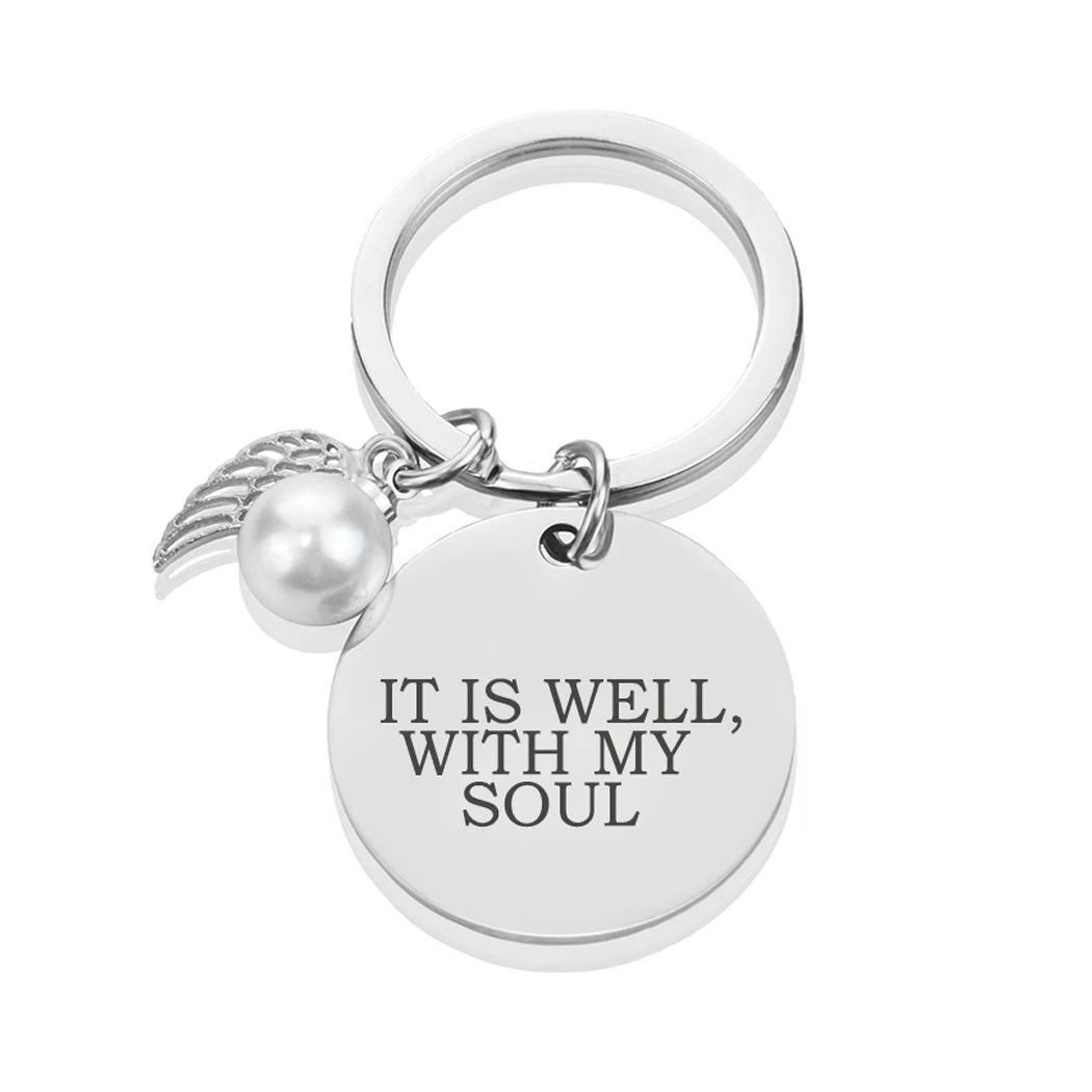 Хорошо с моей душой брелок Библейская Цитата Угол Крылья Подвеска Религиозные