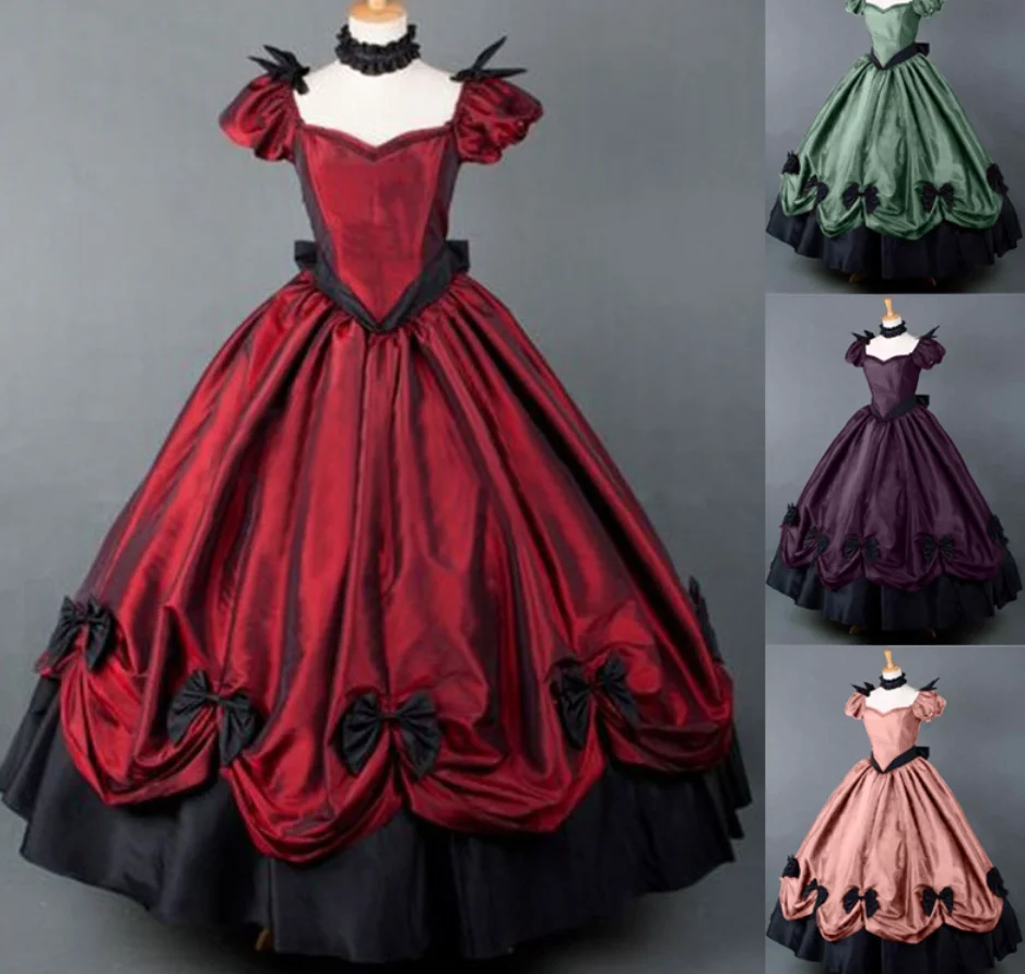 

Court vintage princess loli dress Temperament bowknot party dress medieval Mid waist cute girl kawaii lolita jsk dress