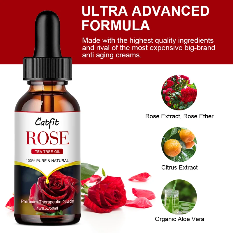 Catfit натуральное розовое эфирное масло расслабляющее СПА для тела массажа йоги и