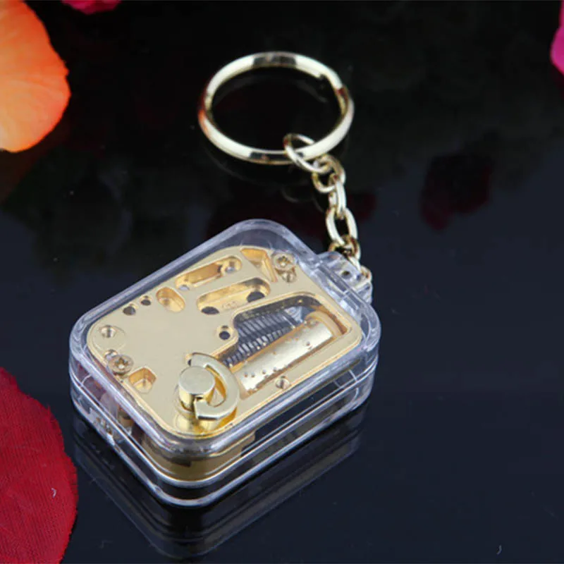

Mechanical Music Boxes 1Pcs Music Box Keychain Movement DIY Play Set Acrylic Handy Crank Children Birthday Gifts Kids Toys