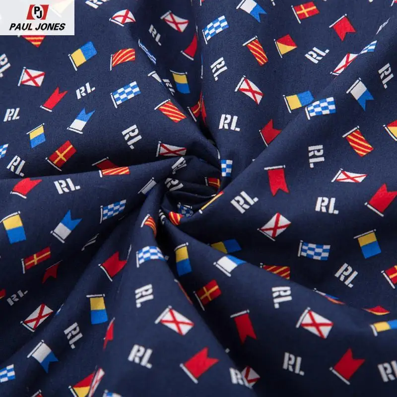 Гавайская рубашка PAUL JONES мужская повседневная с принтом флагов топы летние