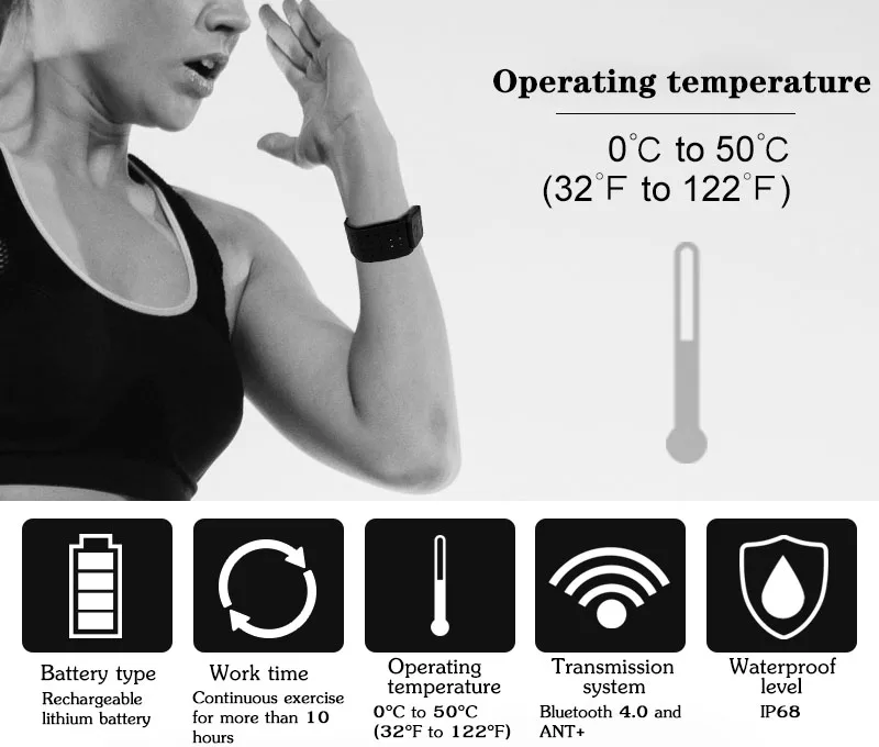 Водонепроницаемый монитор сердечного ритма трекер ручной ремешок Bluetooth 4,0 ANT фитнес умный датчик Совместимость Garmin Bryton для спортзала на открытом воздухе - Цвет: Action Free