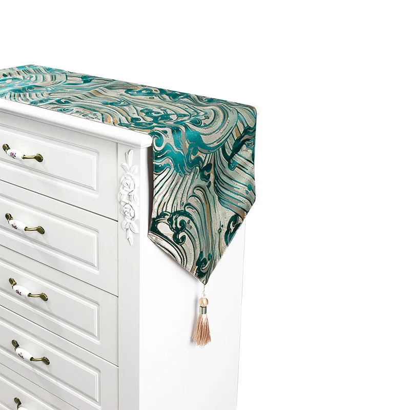 2019 распродажа Изумрудный жаккардовый стол с абстрактной текстурой флаг в