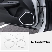 for honda fit jazz 2014 to 2018 abs mattecarbon fibre car door inner speaker audio horn ring cover trim car styling accessories