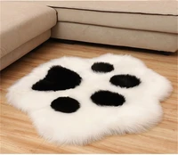 fluffy white sheepskin carpet bears paw shaped floor mat bedroom antiskid living room plush decoration household faux fur