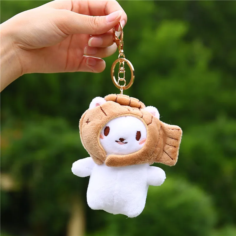 

Korean Cute Cartoon Plush Fish Hat Cat Keychain Women Girls Car Bag Pendant Key Ring Trend Animal Cat Key Chains Gifts Jewelry
