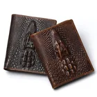 2021 новый кошелек из 100% натуральной кожи, мужской кошелек из высококачественной кожи крокодила 3D, модные кожаные мужские кошельки
