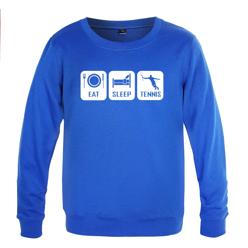 

Eat Sleep Tennis Club Sweatshirt Men Spring Autumn Long Sleeve O-Neck Pullover Casual Man Streetwear Fitness Hoody Train Clothes