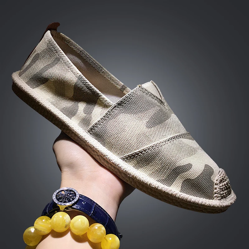 Мужская парусиновая обувь Слипоны Лоферы Летняя Повседневная Эспадрильи