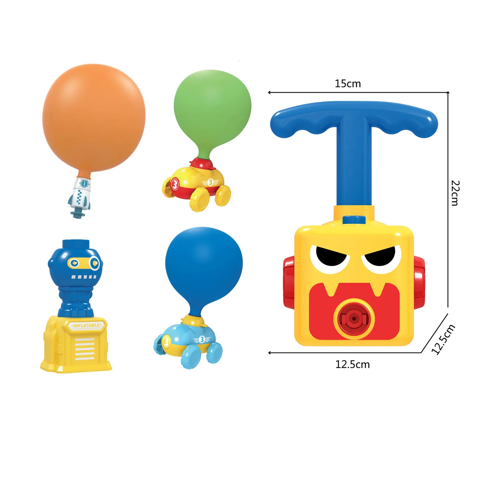 

2021 new novelty funny mask prank special pneumatic powered car launcher inflatable balloon ejection prank toy gift