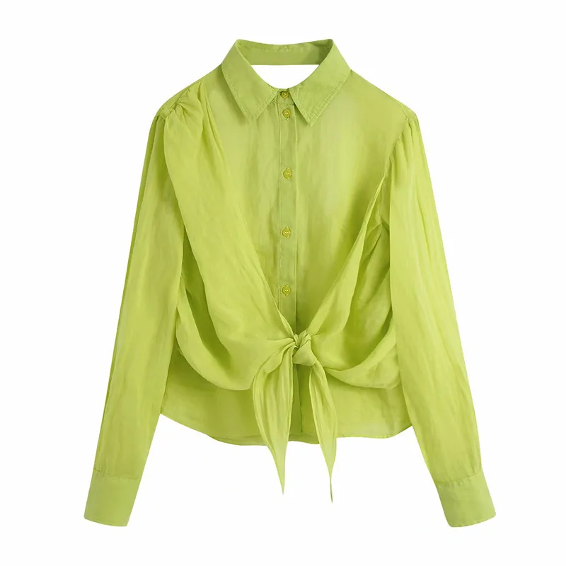 

Vogue Casual Women Turn-down Collar Blouse Tide Summer Fashion Ladies High Street Shirt Female Solid Color Shirt Top