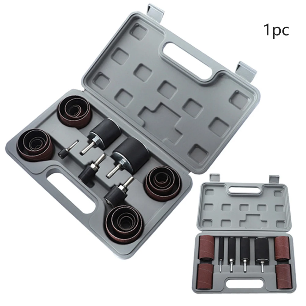 Abrasive Sleeves Power Tool Accessories Professional Rubber Drum Sanding Kit Metal Polishing For Drill Press With Storage Box |