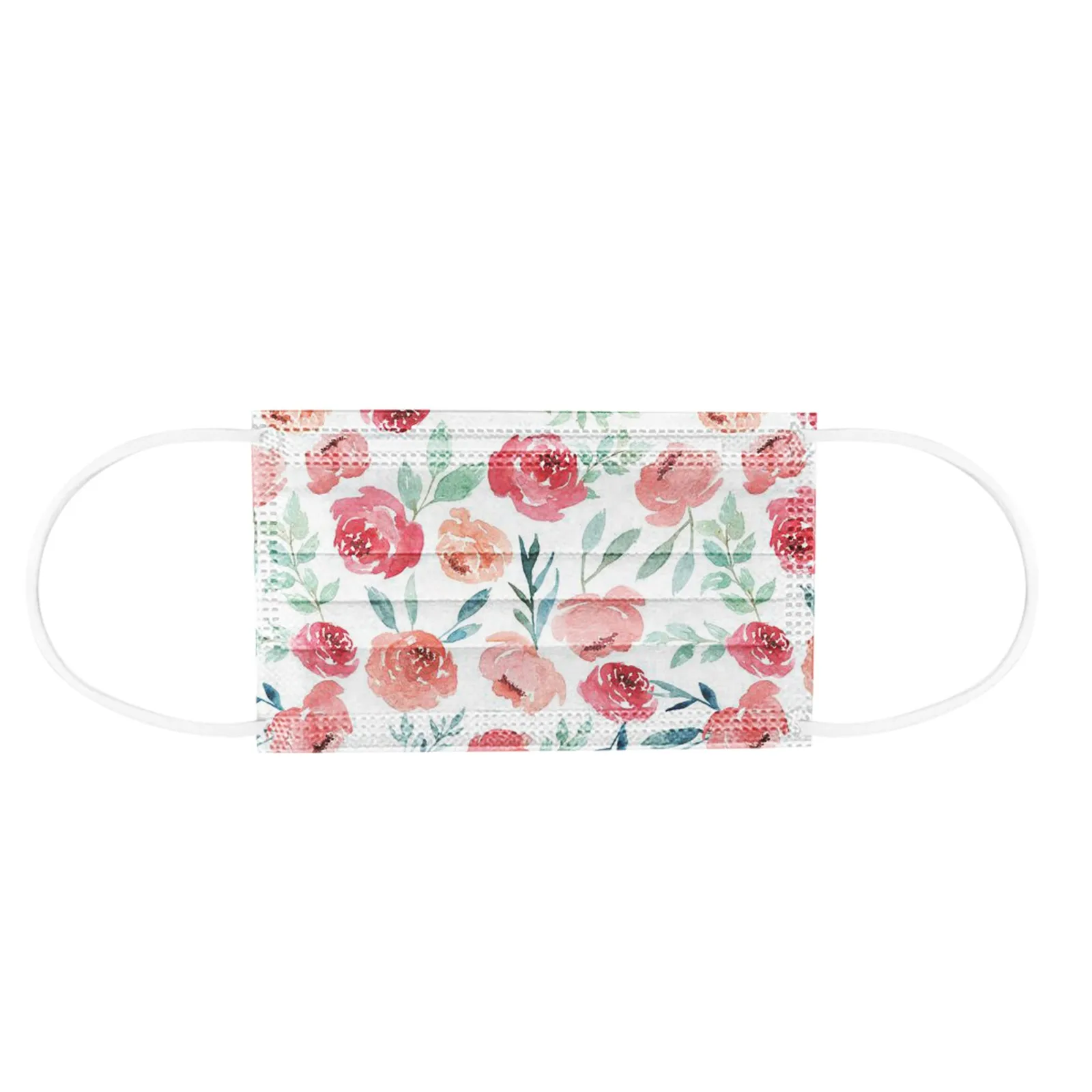 10 шт. одноразовые трехслойные нетканые маски с цветочным принтом для взрослых |