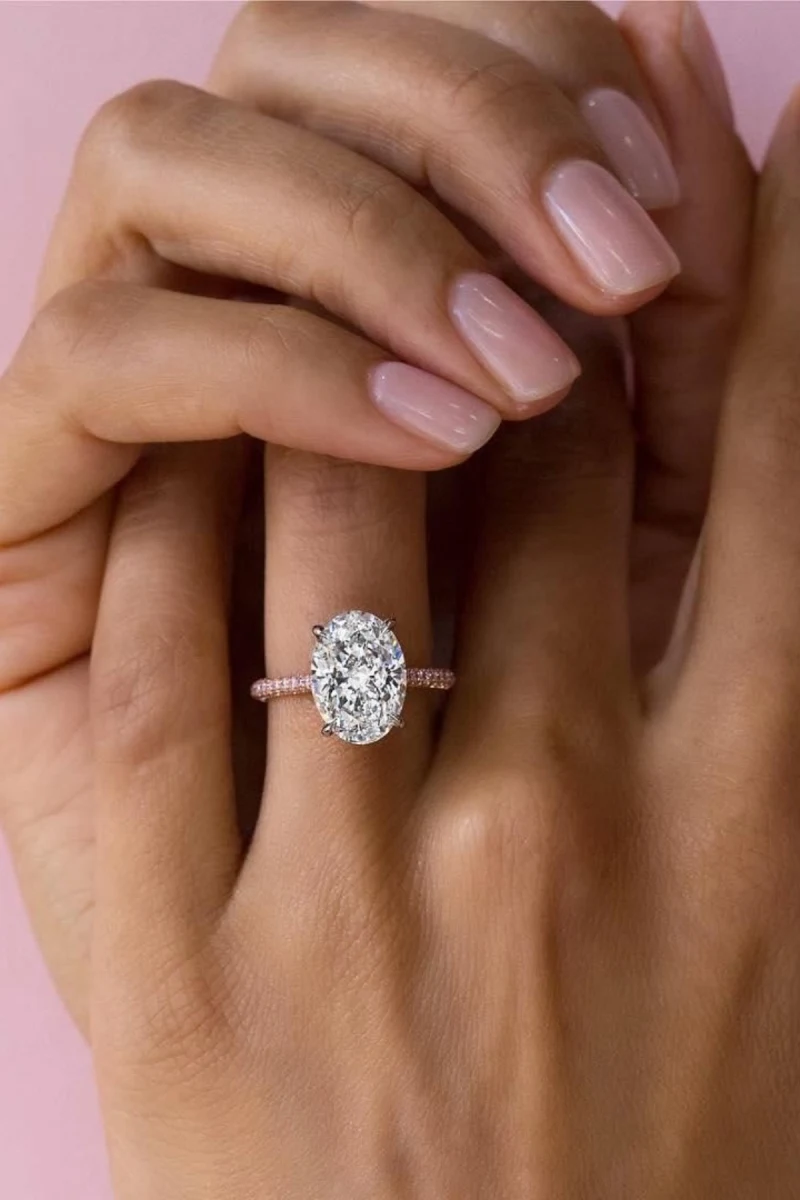 

Crystal Diamond Zirconia lab Diamond 5 carat oval engagement ring