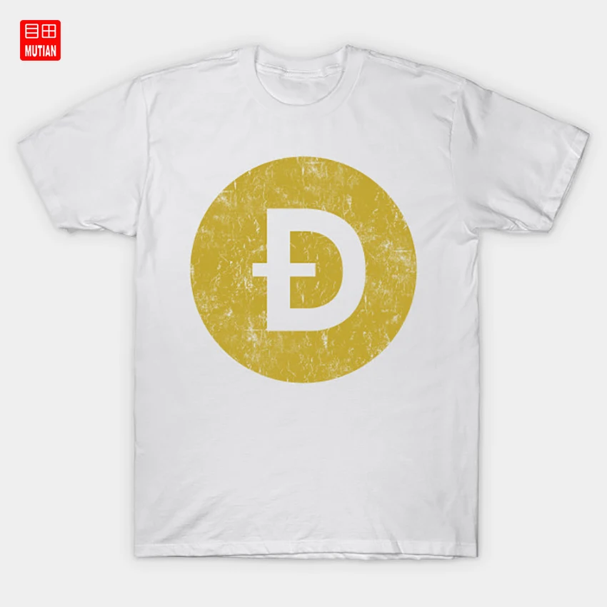 Винтажная Футболка Dogecoin Crypto с логотипом альтернативная наклейка для монет